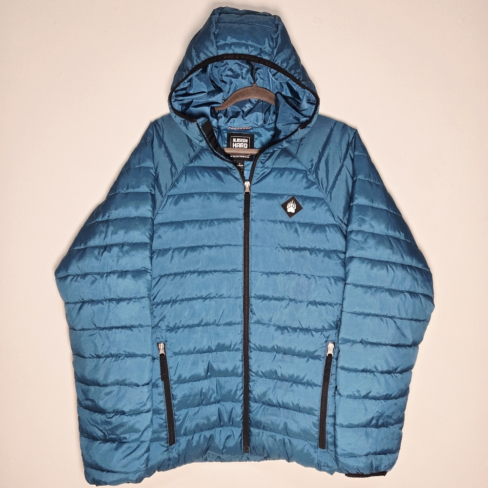 Alaskan Hardgear AKHG Puffin Hooded Puffer Jacket Men’s M Teal Duluth Trading